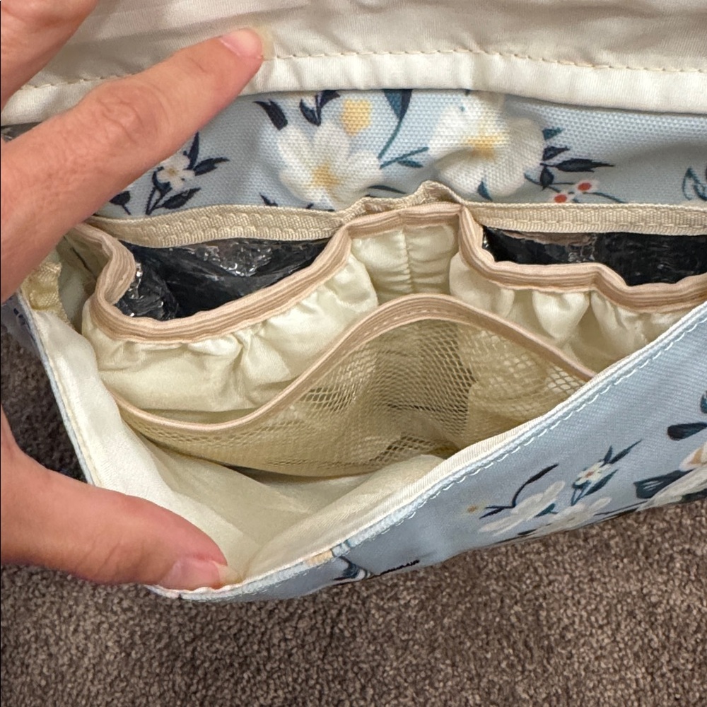LitBear floral light blue diaper bag backpack - Picture 2 of 12